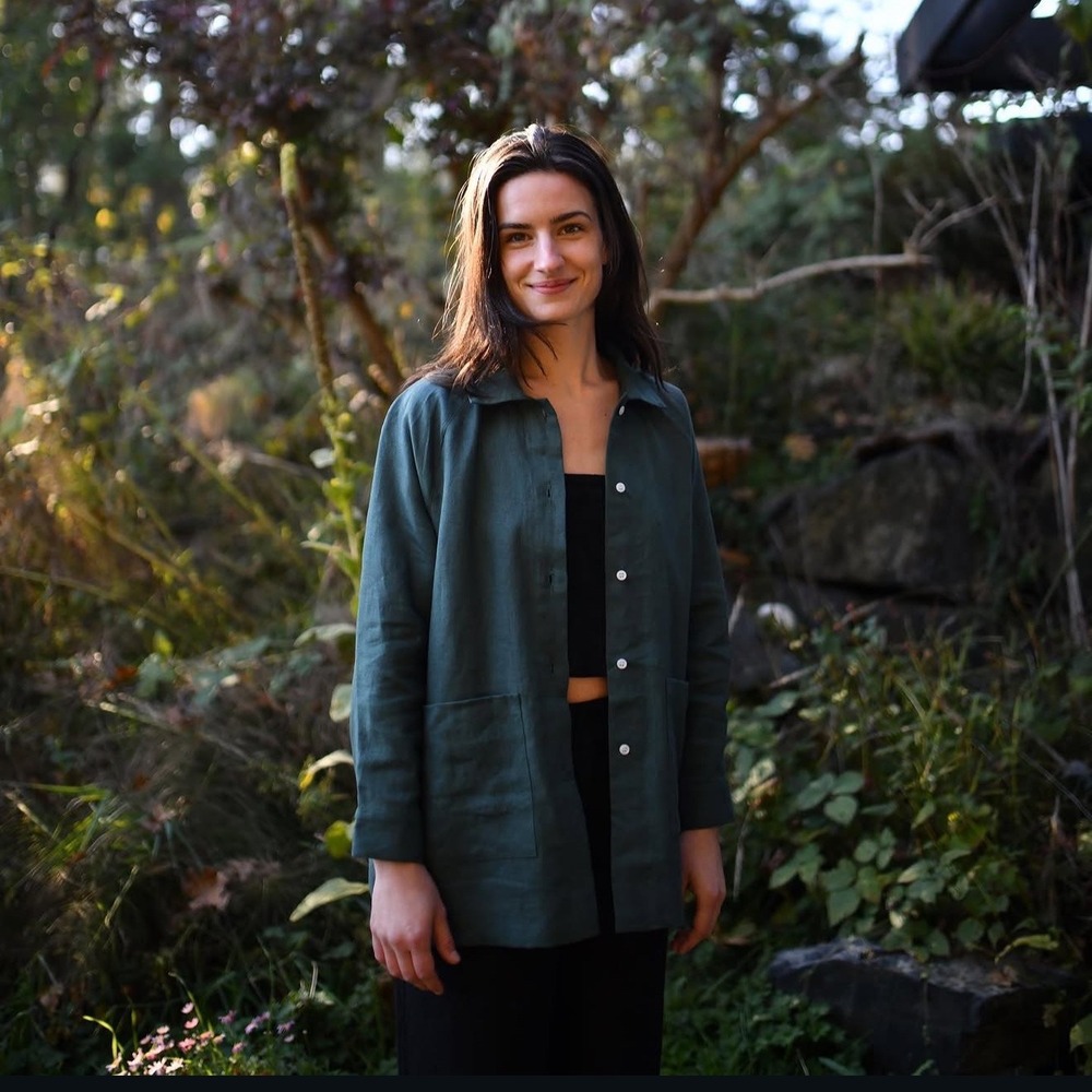 Beaton | Chore Coat Shacket Forest Size XL 100% Linen